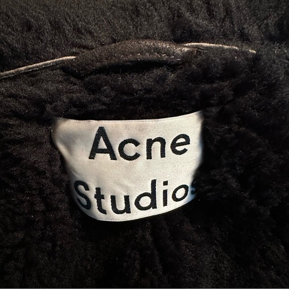 Acne Studios black shearling aviator jacket - Picture 8 of 14